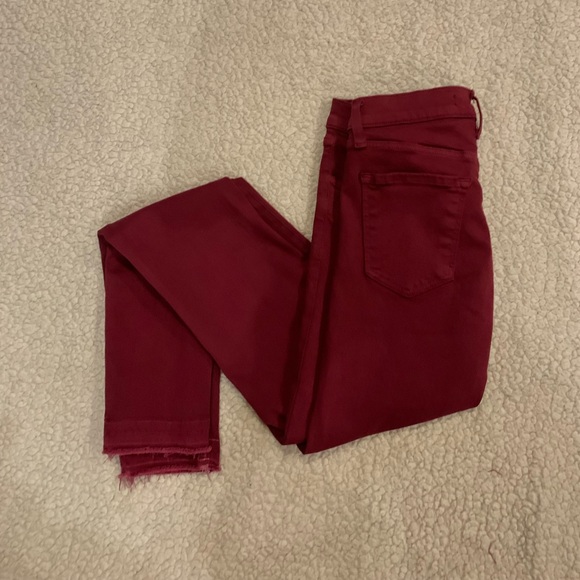 Worn once! J BRAND Photo Ready Deep Plum Skinny Jeans Raw Hem Perfect condition - Picture 15 of 15